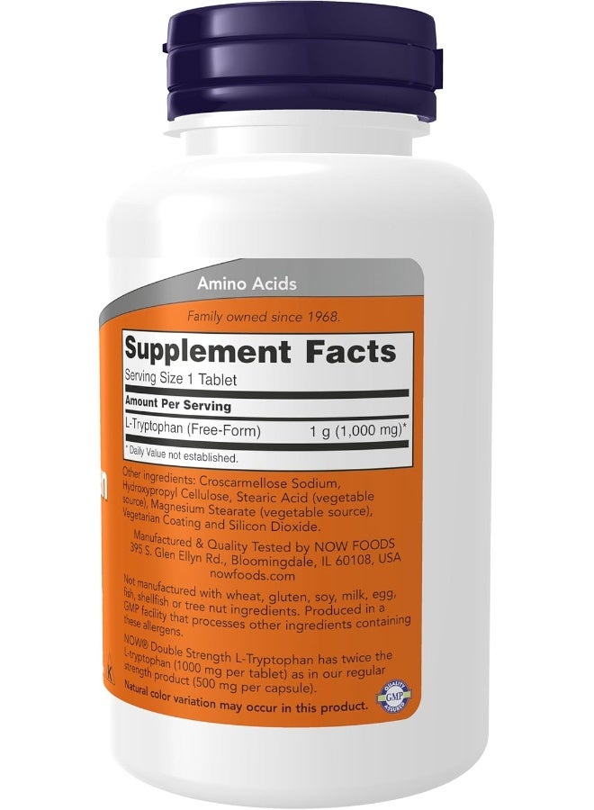 NOW® L-Tryptophan, 1000 mg, 60 Tablets - Image 2